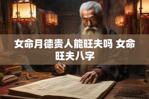 女命月德贵人能旺夫吗 女命旺夫八字