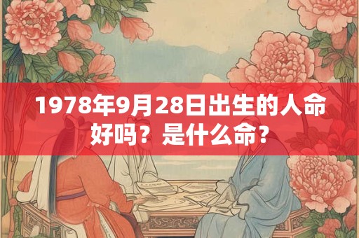 1978年9月28日出生的人命好吗？是什么命？