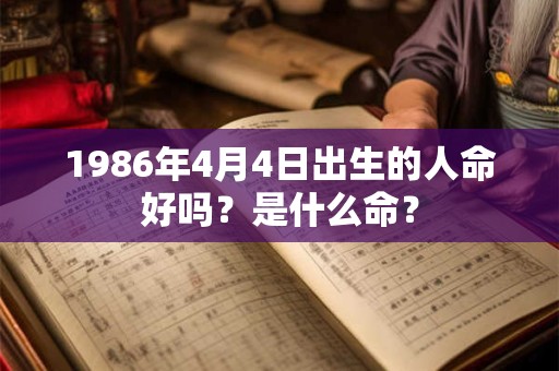 1986年4月4日出生的人命好吗？是什么命？
