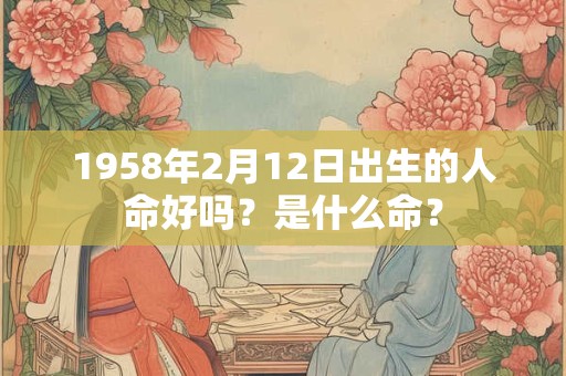 1958年2月12日出生的人命好吗？是什么命？