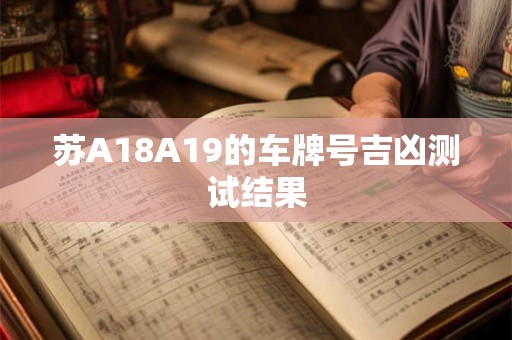 苏A18A19的车牌号吉凶测试结果