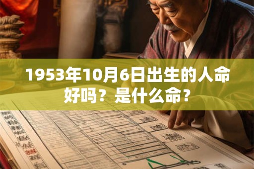 1953年10月6日出生的人命好吗？是什么命？
