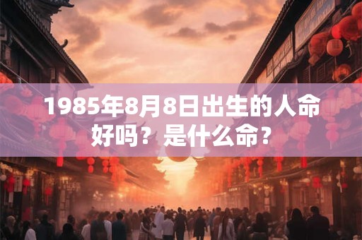 1985年8月8日出生的人命好吗？是什么命？