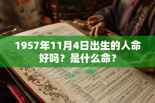 1957年11月4日出生的人命好吗？是什么命？