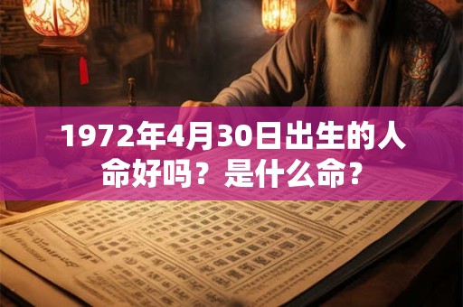 1972年4月30日出生的人命好吗？是什么命？