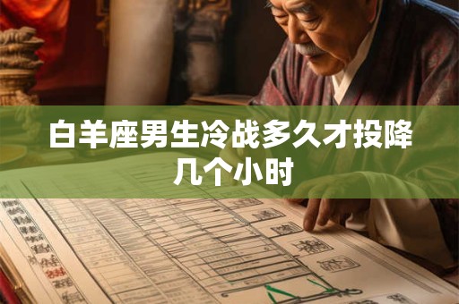白羊座男生冷战多久才投降 几个小时