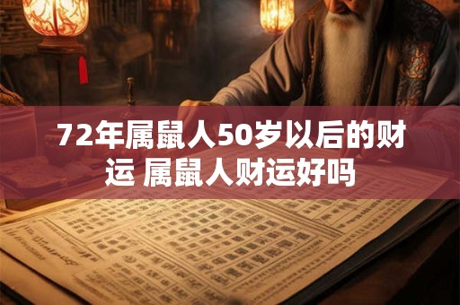 72年属鼠人50岁以后的财运 属鼠人财运好吗