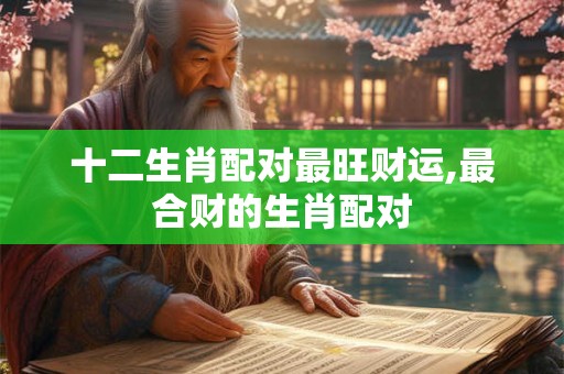 十二生肖配对最旺财运,最合财的生肖配对