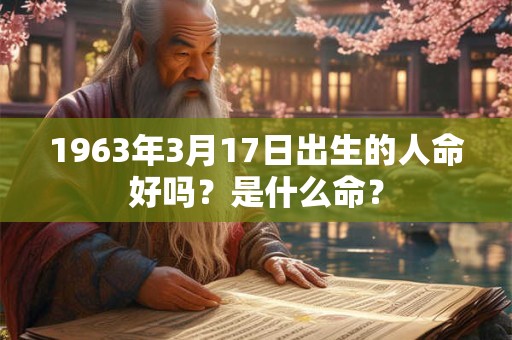 1963年3月17日出生的人命好吗？是什么命？