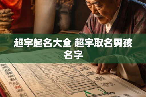 超字起名大全 超字取名男孩名字