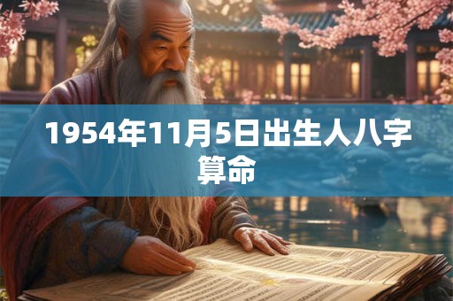 1954年11月5日出生人八字算命