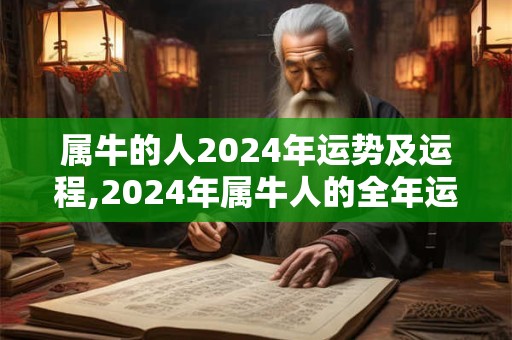 属牛的人2024年运势及运程,2024年属牛人的全年运势男性