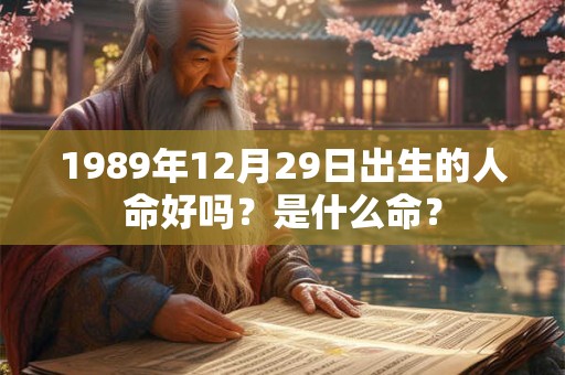1989年12月29日出生的人命好吗？是什么命？