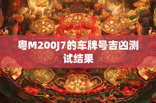 粤M200J7的车牌号吉凶测试结果