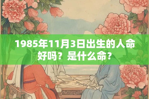 1985年11月3日出生的人命好吗？是什么命？