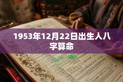 1953年12月22日出生人八字算命 1953年12月22日出生人八字算命