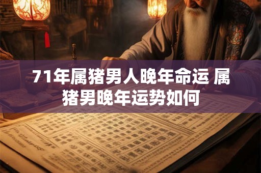 71年属猪男人晚年命运 属猪男晚年运势如何