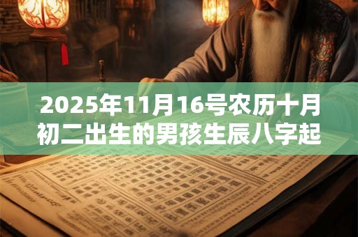 2025年11月16号农历十月初二出生的男孩生辰八字起名