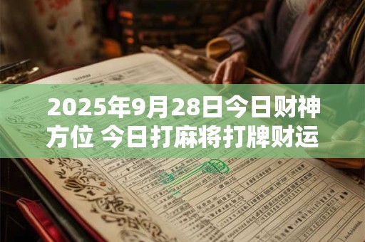 2025年9月28日今日财神方位 今日打麻将打牌财运方位！