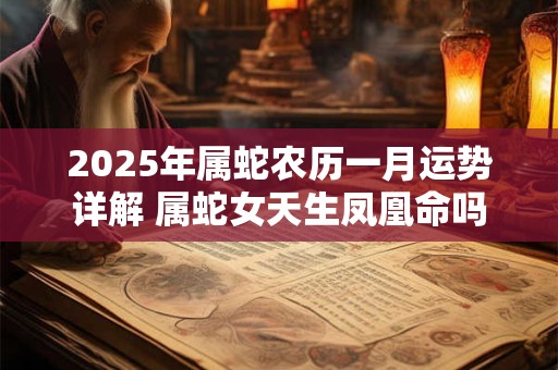 2025年属蛇农历一月运势详解 属蛇女天生凤凰命吗