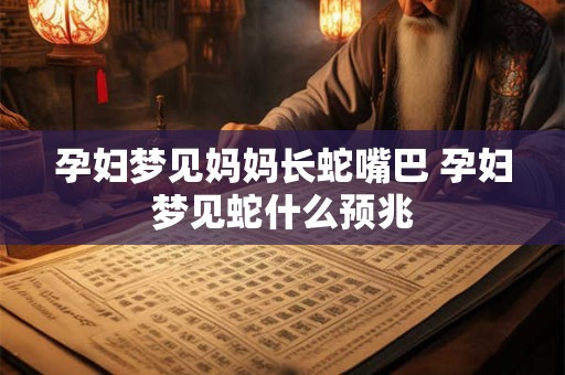 孕妇梦见妈妈长蛇嘴巴 孕妇梦见蛇什么预兆
