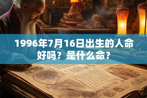 1996年7月16日出生的人命好吗？是什么命？