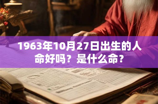 1963年10月27日出生的人命好吗？是什么命？
