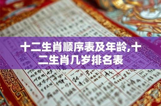 十二生肖顺序表及年龄,十二生肖几岁排名表