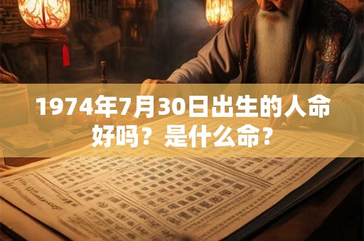 1974年7月30日出生的人命好吗？是什么命？