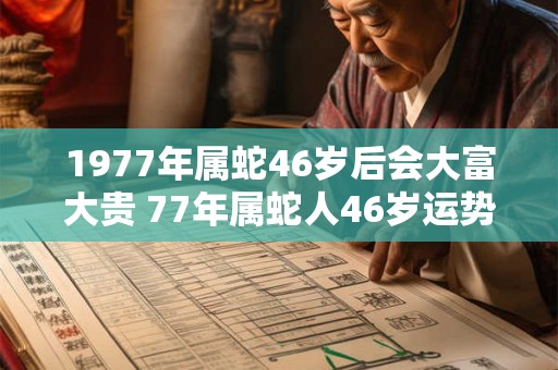 1977年属蛇46岁后会大富大贵 77年属蛇人46岁运势详解