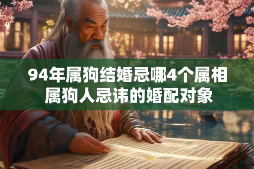 94年属狗结婚忌哪4个属相 属狗人忌讳的婚配对象