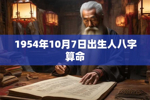 1954年10月7日出生人八字算命