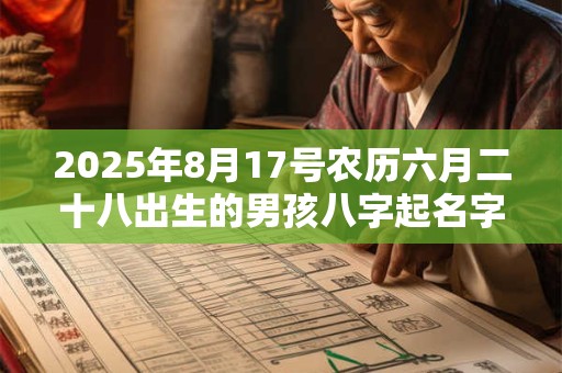 2025年8月17号农历六月二十八出生的男孩八字起名字