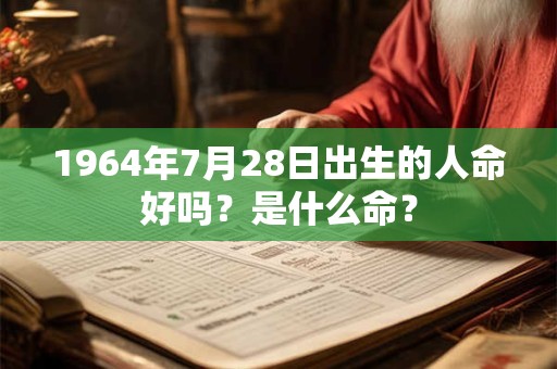 1964年7月28日出生的人命好吗？是什么命？