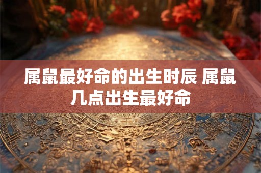 属鼠最好命的出生时辰 属鼠几点出生最好命