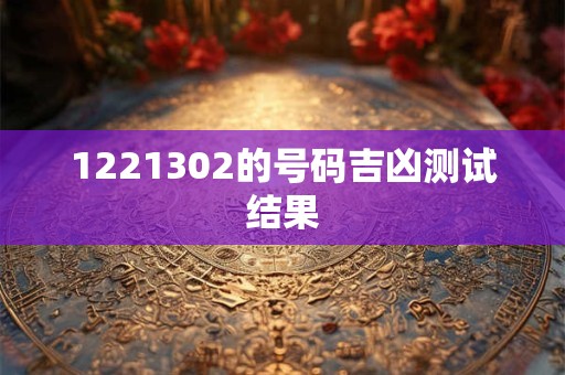 1221302的号码吉凶测试结果