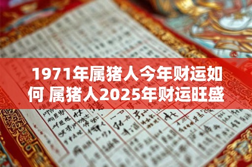 1971年属猪人今年财运如何 属猪人2025年财运旺盛吗