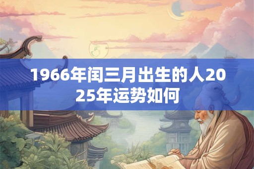 1966年闰三月出生的人2025年运势如何