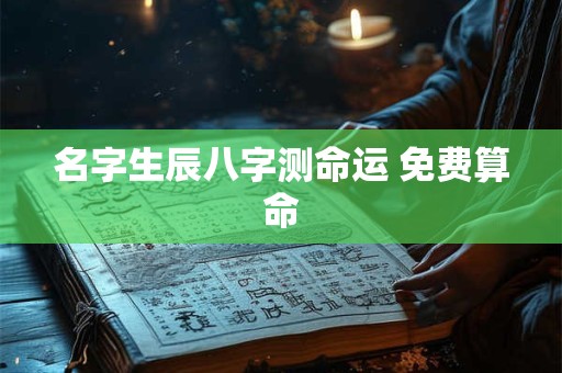 名字生辰八字测命运 免费算命