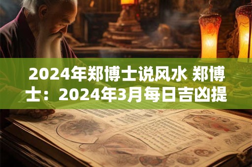 2024年郑博士说风水 郑博士：2024年3月每日吉凶提前报！