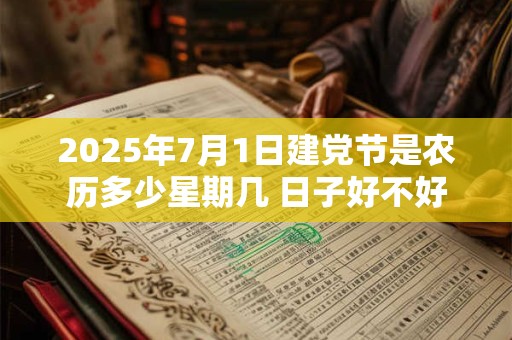 2025年7月1日建党节是农历多少星期几 日子好不好