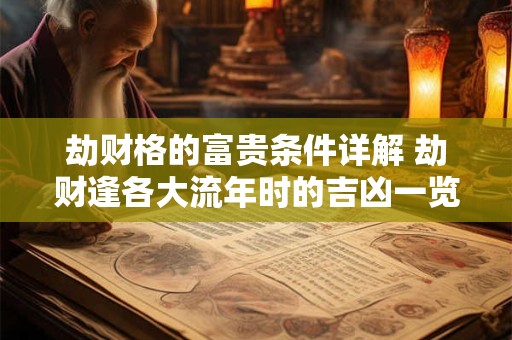 劫财格的富贵条件详解 劫财逢各大流年时的吉凶一览