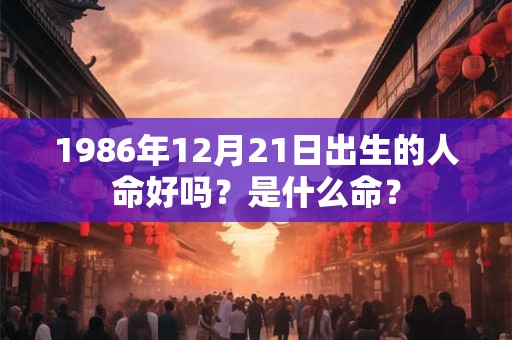 详细阅读:1986年12月21日出生的人命好吗?是什么命? 1986年12月21日出生的人命好吗?是什么命?
