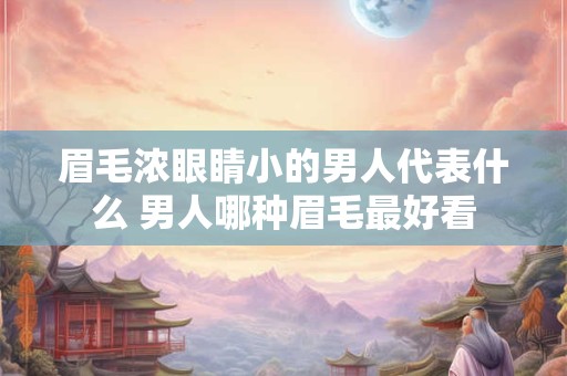 眉毛浓眼睛小的男人代表什么 男人哪种眉毛最好看