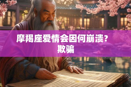 摩羯座爱情会因何崩溃？ 欺骗
