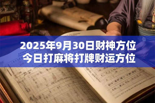 2025年9月30日财神方位 今日打麻将打牌财运方位！
