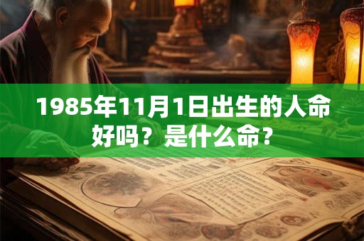1985年11月1日出生的人命好吗？是什么命？