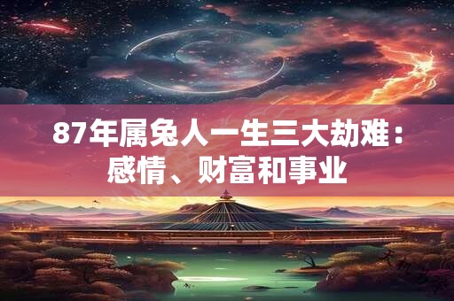 87年属兔人一生三大劫难：感情、财富和事业