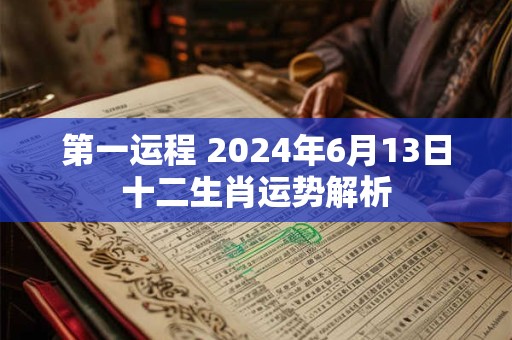 第一运程 2024年6月13日十二生肖运势解析