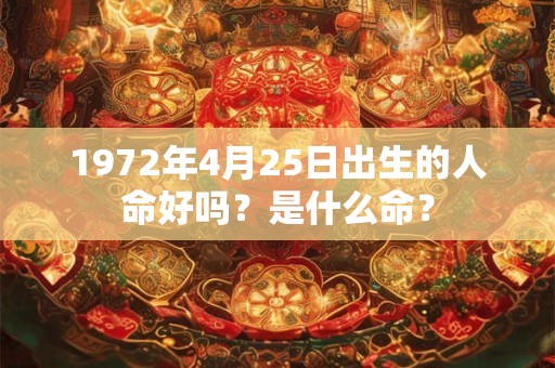 1972年4月25日出生的人命好吗？是什么命？